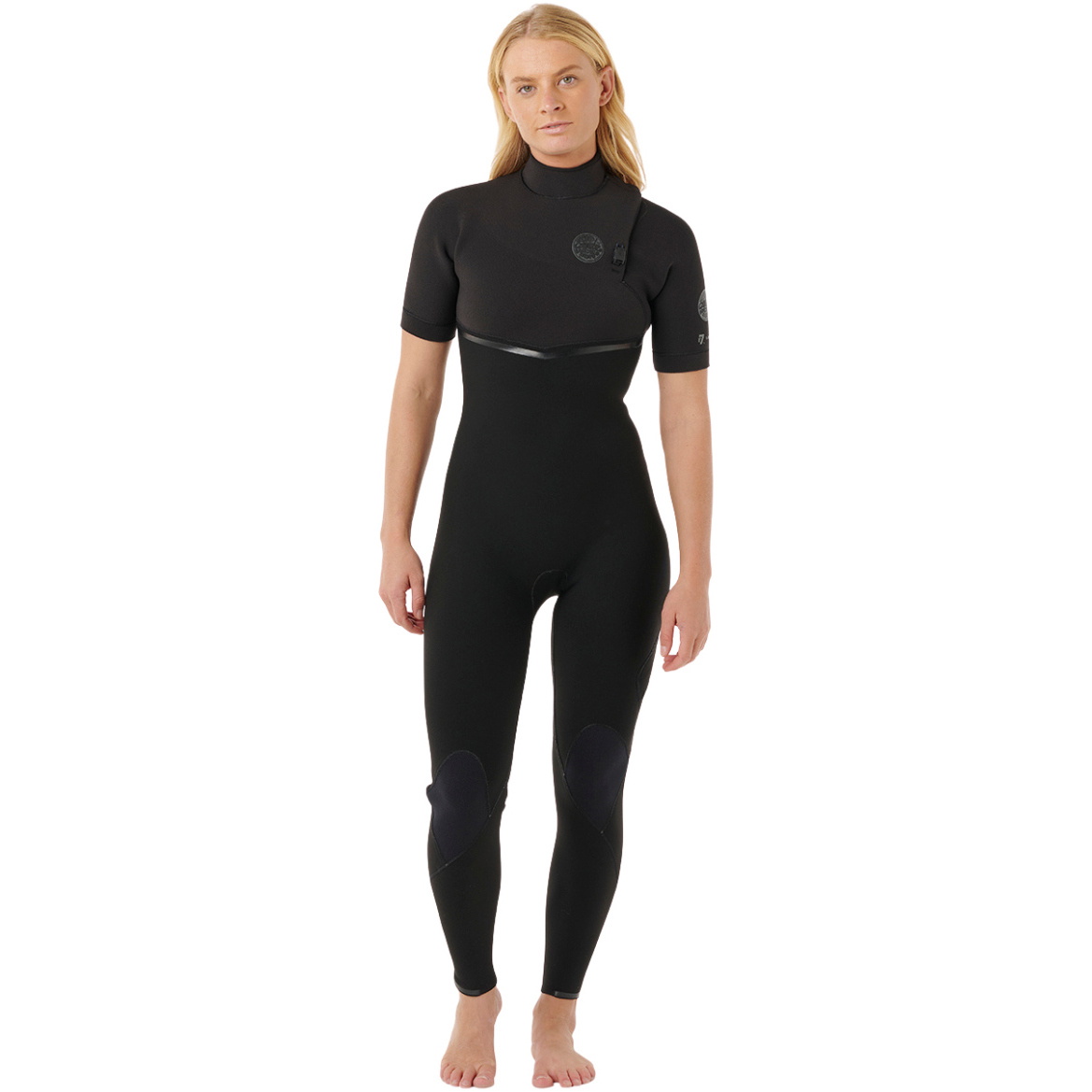 2026 Rip Curl Womens E-Bomb 2mm Zip Free Short Sleeve Wetsuit 16WWFS - Black